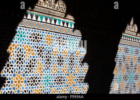 Royal Alcazar,tiles,mosaic,detail of `Patio de las Doncellas´,Courtyard of the maidens,Seville, Andalusia, Spain Stock Photo